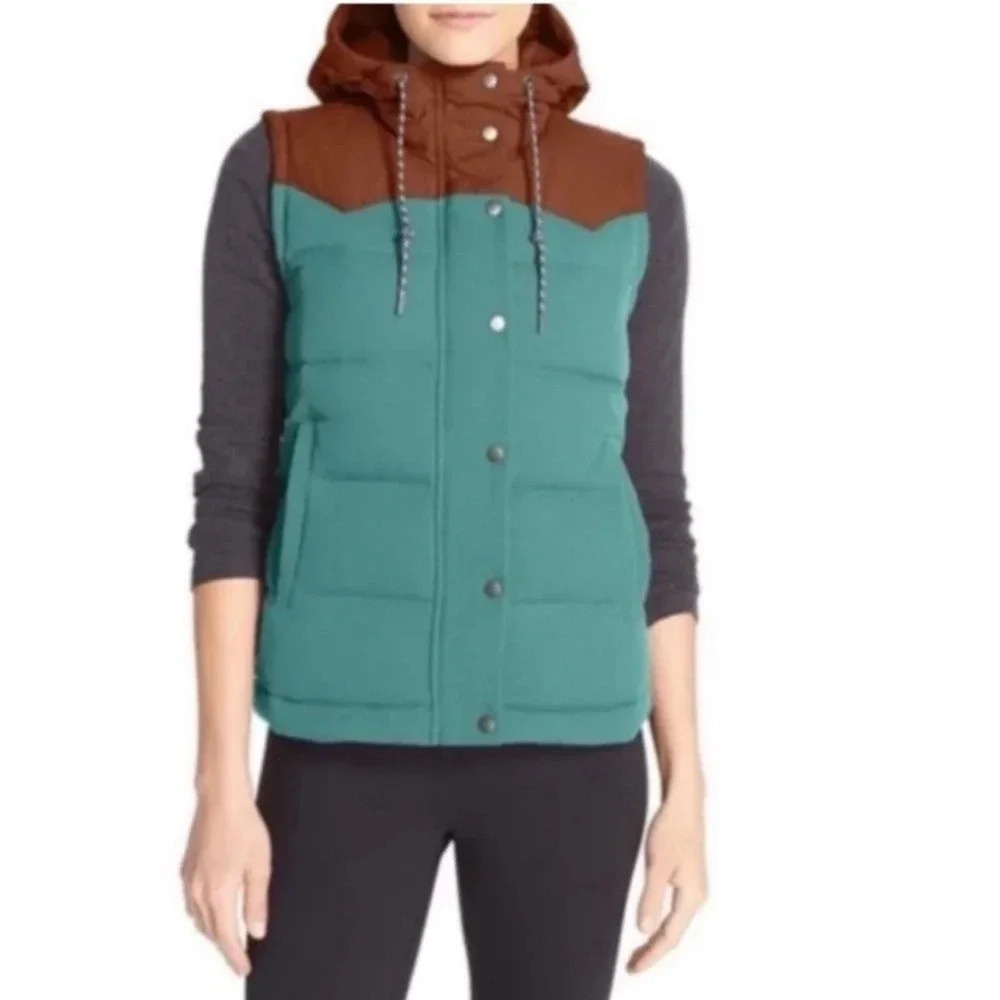 Patagonia Bivy Down Hooded Vest Mogul Blue Size Extra Small